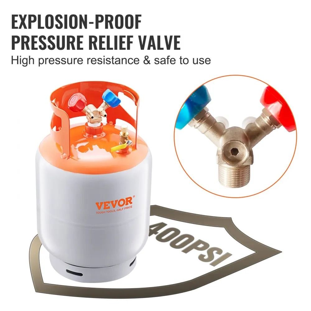 Refrigerant Recovery Cylinder Liquid Rated Y Valve Reclaim Tank 5