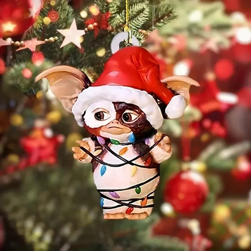Decorative Pendant Bag And Key Chain, Acrylic Gremlins Christmas Tree Ornament, Decoration Interior Rearview