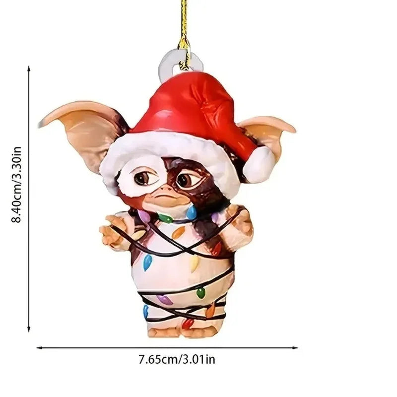 Decorative Pendant Bag And Key Chain, Acrylic Gremlins Christmas Tree Ornament, Decoration Interior Rearview