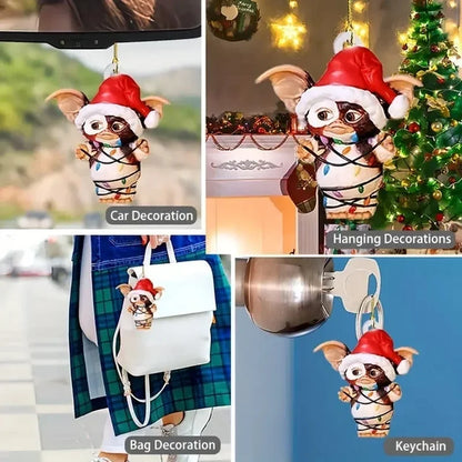 Decorative Pendant Bag And Key Chain, Acrylic Gremlins Christmas Tree Ornament, Decoration Interior Rearview