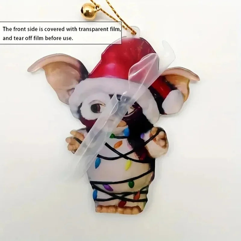 Decorative Pendant Bag And Key Chain, Acrylic Gremlins Christmas Tree Ornament, Decoration Interior Rearview
