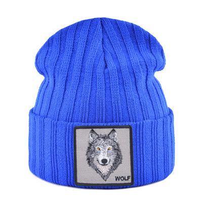 Unisex Knitting Streetwear, Hip Hop Bonnet Caps, New Fashion Knitted Hats For Men, Women Wolf Pattern Skullies