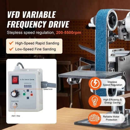 Belt Grinder Sander Variable Speed Belt Polisher With VFD Polishing Grinding Machine With Grinding  2