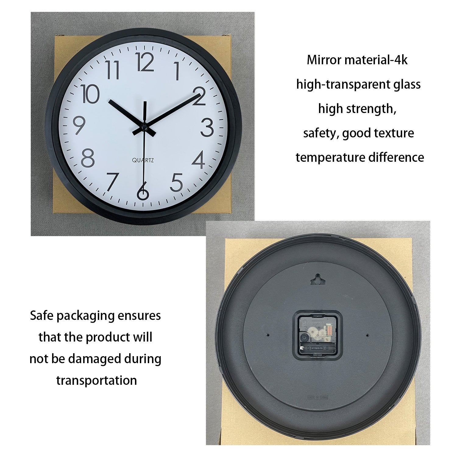 Modern simple wall clock, silent non-ticking wall clock, bedroom study living room bathroom home wall decoration clock