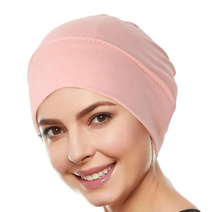 Muslim Hijab Caps Wrap Head, Ramadan Solid Color Women, Soft Elastic Turban Chemo Cap