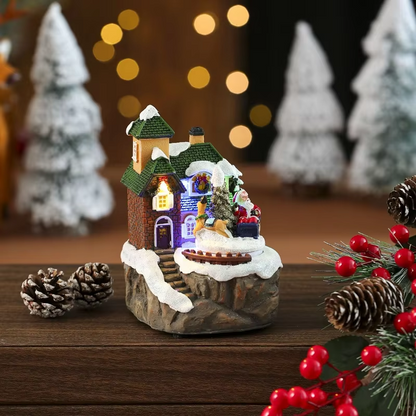 Santa Claus Snowman Hot Air Balloon Ornament, Christmas Decorations, Glowing LED Lights, Bedside Table Ornament