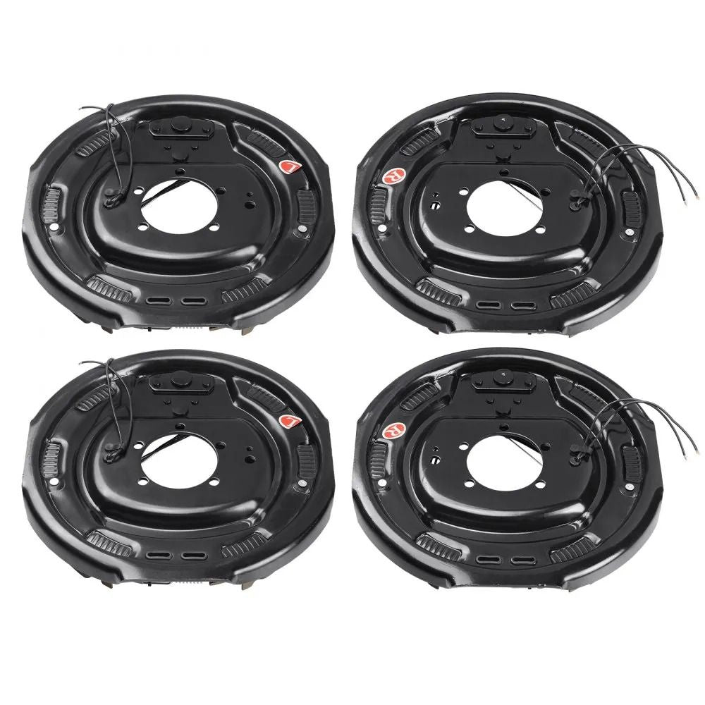 Electric Trailer Brake SelfAdjusting Pairs Brakes Kit For High Lbs Axle Backing Plates Hole Mountin