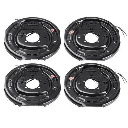 Electric Trailer Brake SelfAdjusting Pairs Brakes Kit For High Lbs Axle Backing Plates Hole Mountin