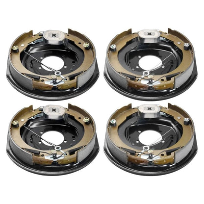 Electric Trailer Brake SelfAdjusting Pairs Brakes Kit For High Lbs Axle Backing Plates Hole Mountin
