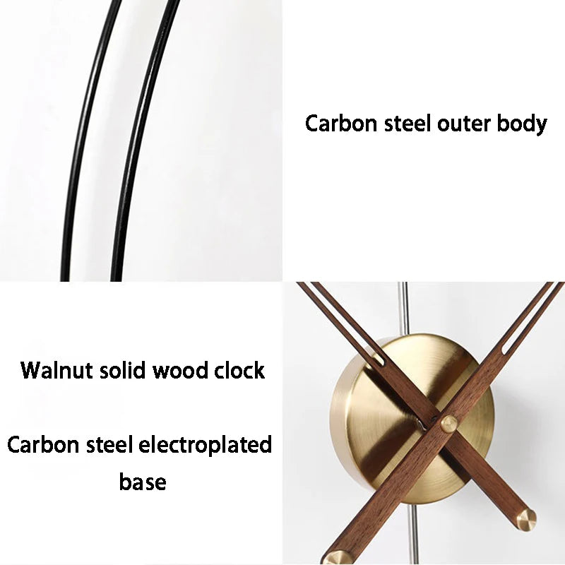 Spanish Minimalist Wall Clock, Large Wall Clock, Solid Wood Pointer, Creative Luxury Living Room Art Clocks, Silent Move