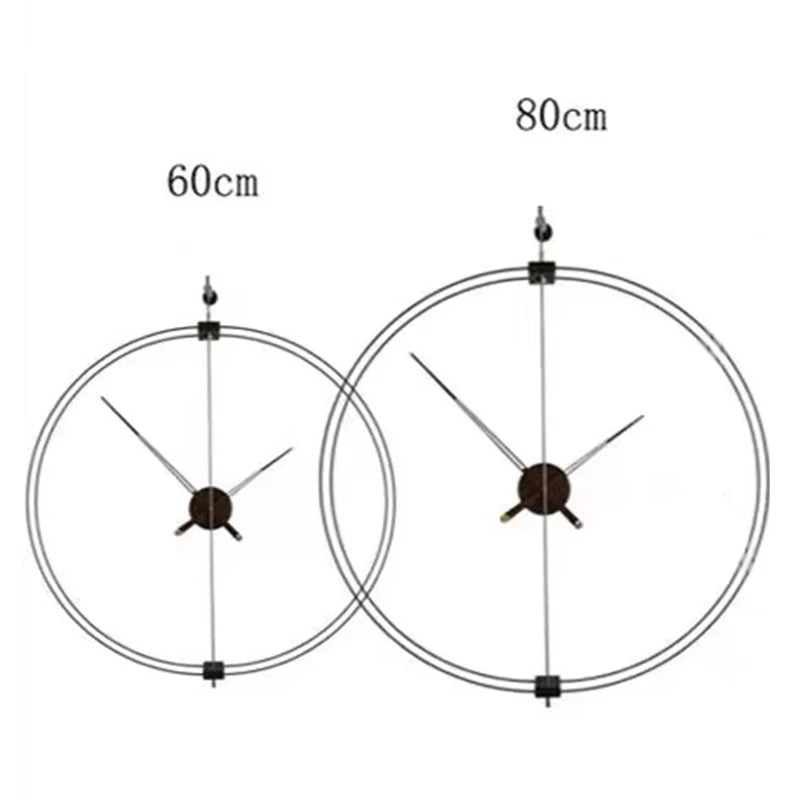 Spanish Minimalist Wall Clock, Large Wall Clock, Solid Wood Pointer, Creative Luxury Living Room Art Clocks, Silent Move