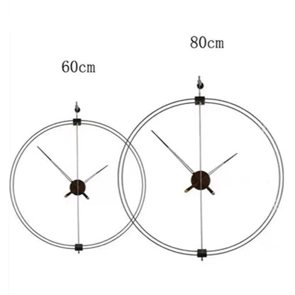 Spanish Minimalist Wall Clock, Large Wall Clock, Solid Wood Pointer, Creative Luxury Living Room Art Clocks, Silent Move