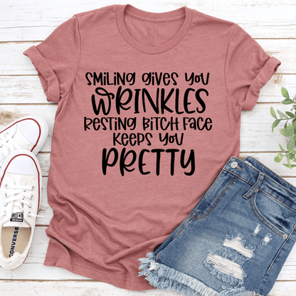 Smiling Gives You Wrinkles Tee 1