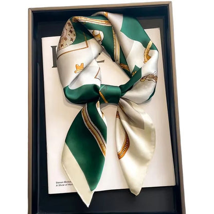 LuxeGlow silk feeling scarf – Luxury Square Satin Neckerchief & Fashion Headscarf for Women