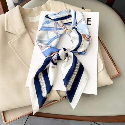 LuxeGlow Silk Feeling Scarf  Luxury Square Satin Neckerchief  Fashion Headscarf For Women 7