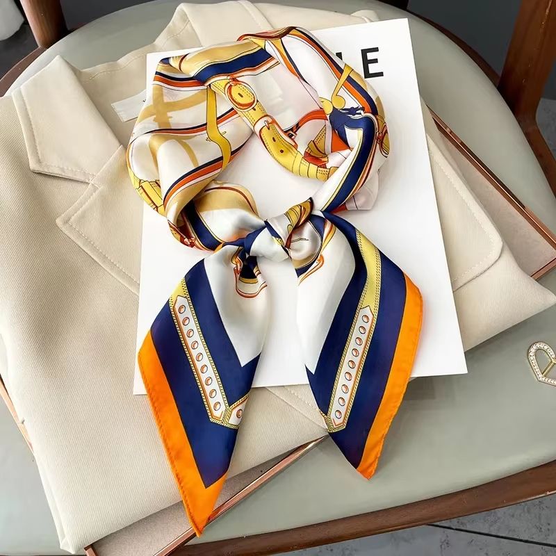 LuxeGlow Silk Feeling Scarf  Luxury Square Satin Neckerchief  Fashion Headscarf For Women 9