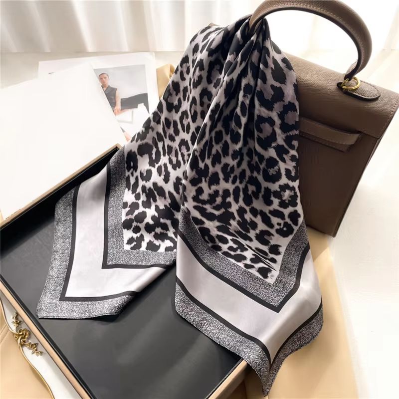 LuxeGlow Silk Feeling Scarf  Luxury Square Satin Neckerchief  Fashion Headscarf For Women 13