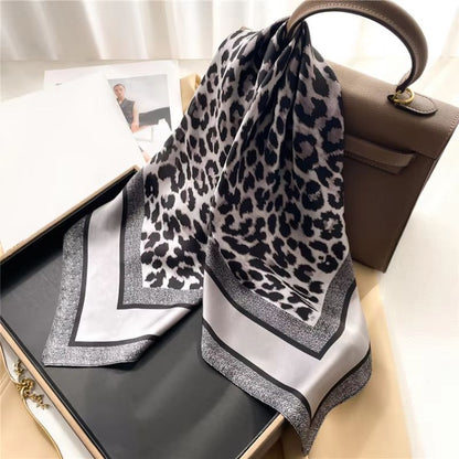 LuxeGlow Silk Feeling Scarf  Luxury Square Satin Neckerchief  Fashion Headscarf For Women 13