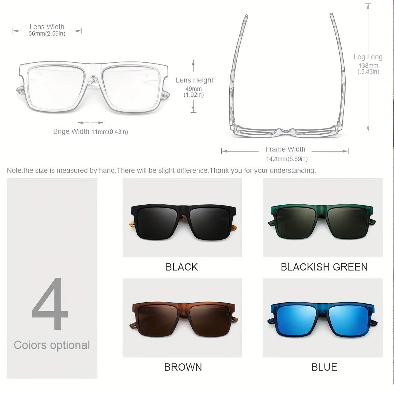 Square Casual Sunglasses With UV400 Protection  Unisex Outdoor Eyewear 2