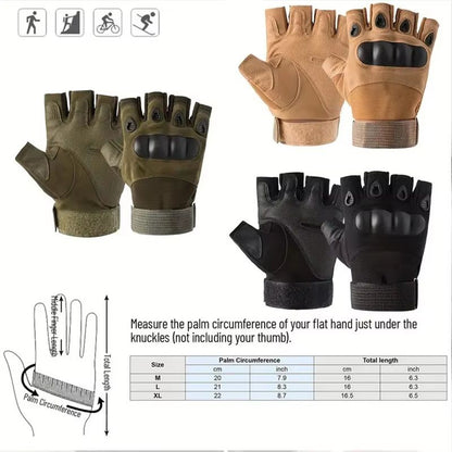 RaptorGuard Mens Tactical Fingerless Gloves For Outdoor Sports Shooting Airsoft  Cycling 1