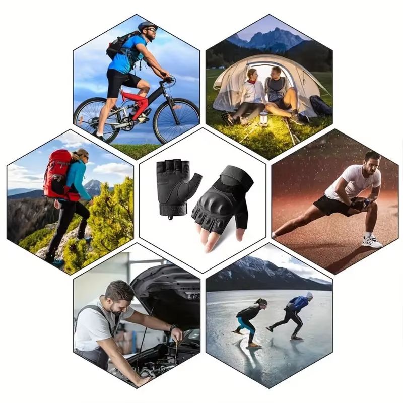 RaptorGuard Mens Tactical Fingerless Gloves For Outdoor Sports Shooting Airsoft  Cycling 2
