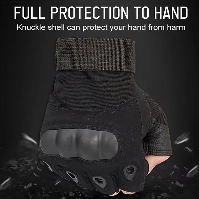 RaptorGuard Mens Tactical Fingerless Gloves For Outdoor Sports Shooting Airsoft  Cycling 3