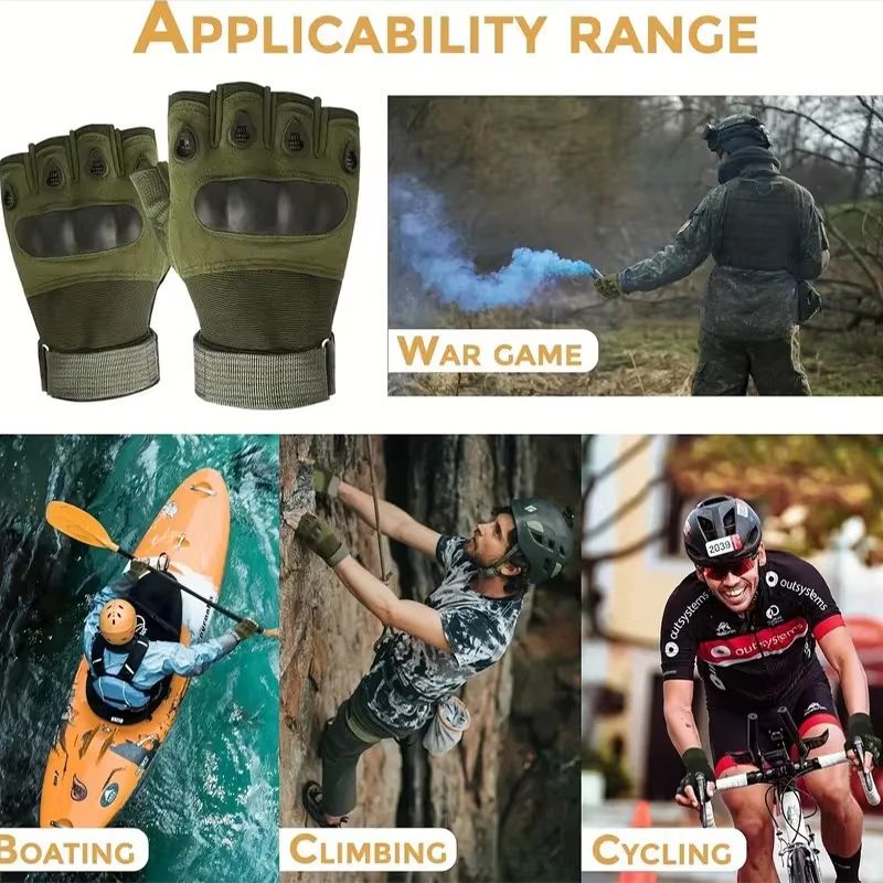RaptorGuard Mens Tactical Fingerless Gloves For Outdoor Sports Shooting Airsoft  Cycling 4