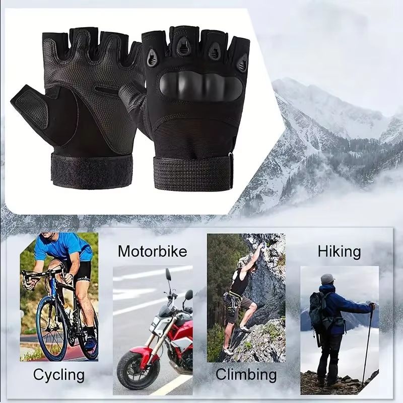 RaptorGuard Mens Tactical Fingerless Gloves For Outdoor Sports Shooting Airsoft  Cycling 5