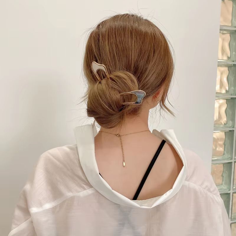 LunaShell Shell Hairpin  Silver  Gold Enamel U Shape Hair Stick For Women 3