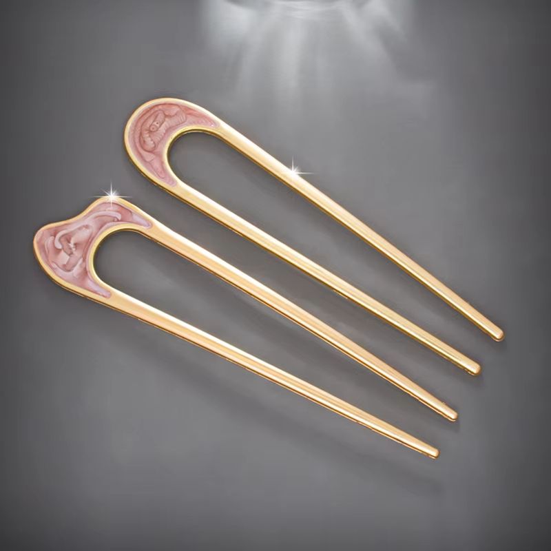 LunaShell Shell Hairpin  Silver  Gold Enamel U Shape Hair Stick For Women 4