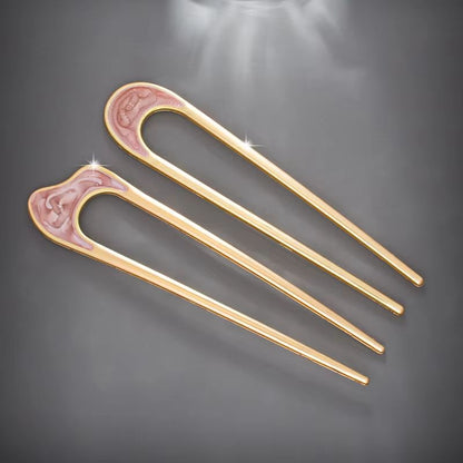 LunaShell Shell Hairpin  Silver  Gold Enamel U Shape Hair Stick For Women 4