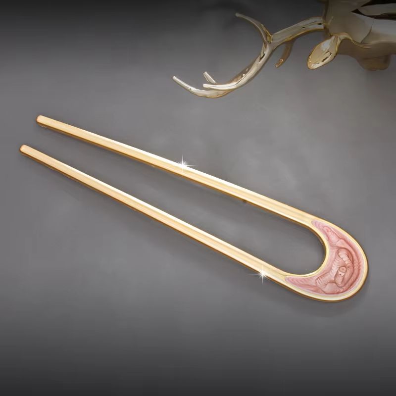 LunaShell Shell Hairpin  Silver  Gold Enamel U Shape Hair Stick For Women 8