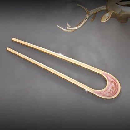 LunaShell Shell Hairpin  Silver  Gold Enamel U Shape Hair Stick For Women 8