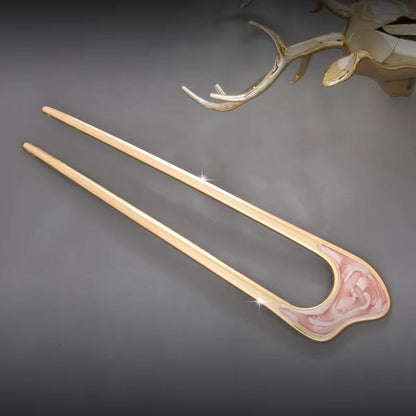 LunaShell Shell Hairpin  Silver  Gold Enamel U Shape Hair Stick For Women 13