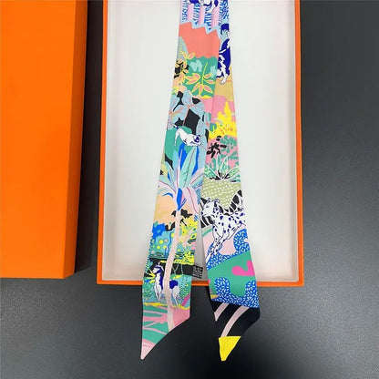 Long Scarf Ribbon Headband For Women  Versatile Neckerchief And Bag Handle Accessory 7