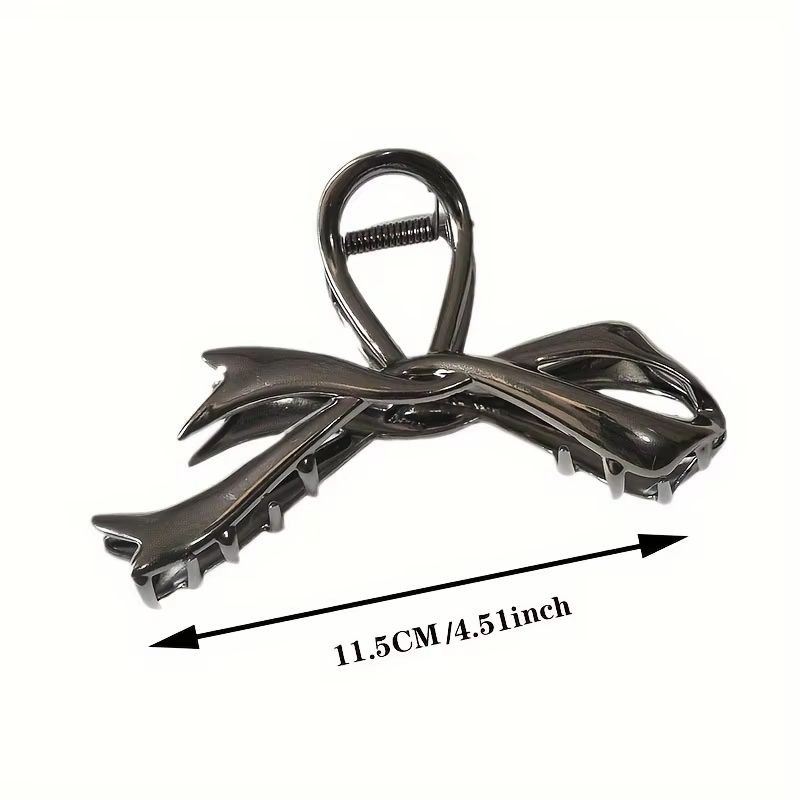 RibbonCharm Bow Hair Claw  Vintage Metal Ribbon Clip For Ponytails  Updos 1