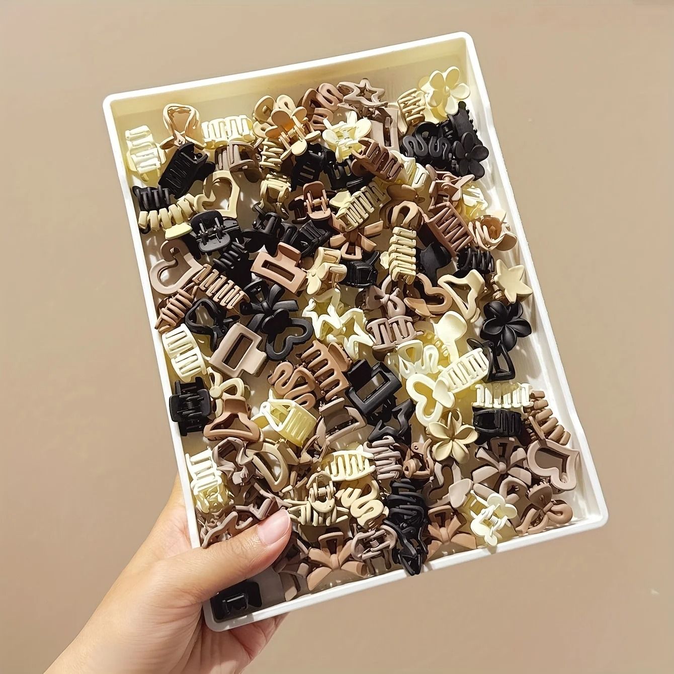 Beige Mixed Pack Small Hair Clips  Cute Accessories For Girls And Women 1