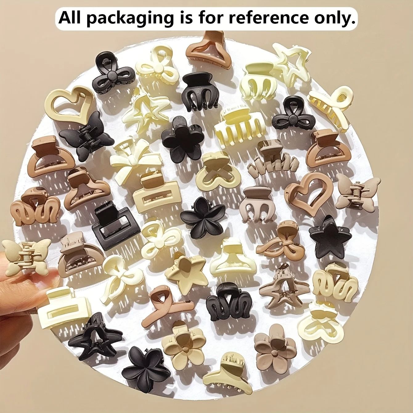 Beige Mixed Pack Small Hair Clips  Cute Accessories For Girls And Women 2
