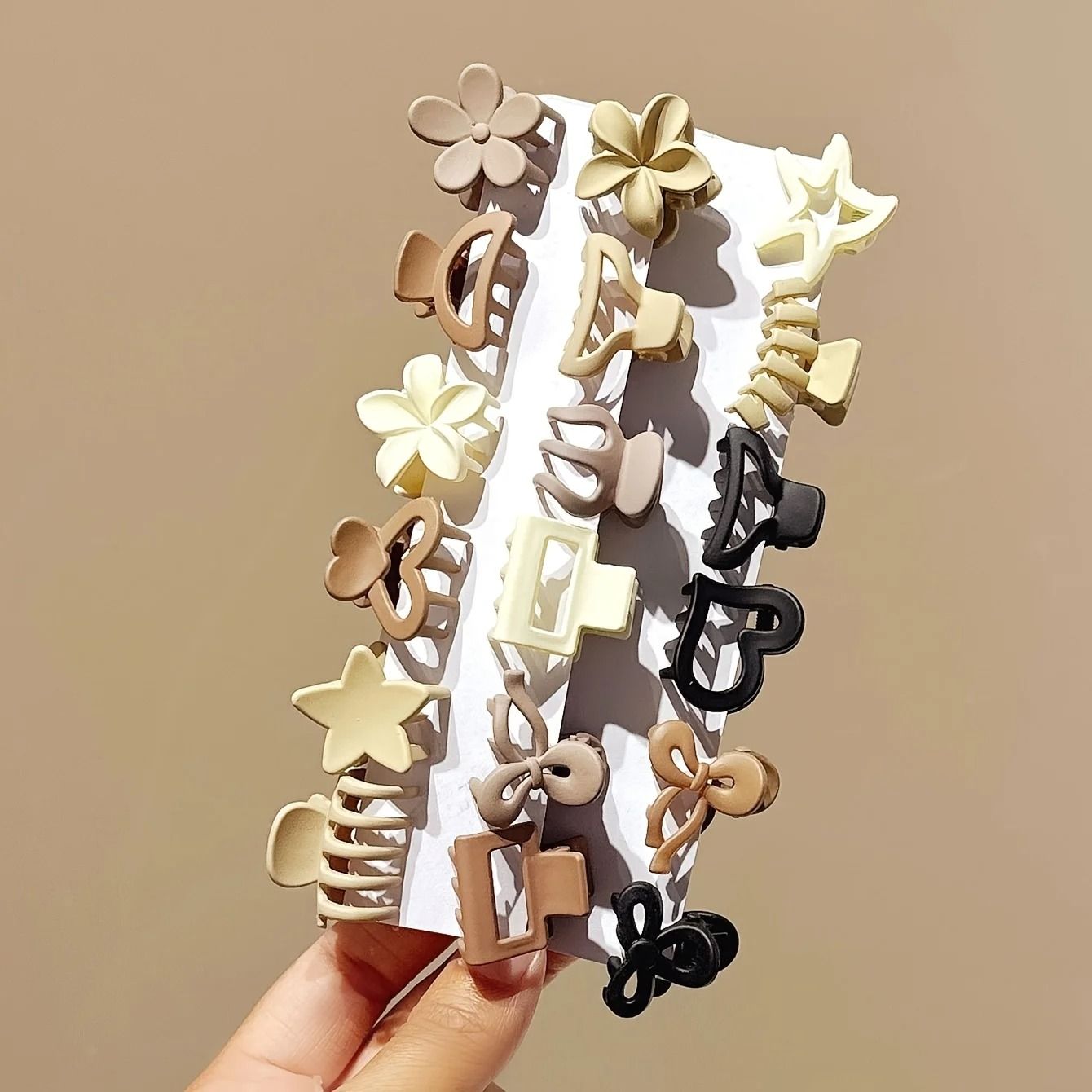 Beige Mixed Pack Small Hair Clips  Cute Accessories For Girls And Women 3