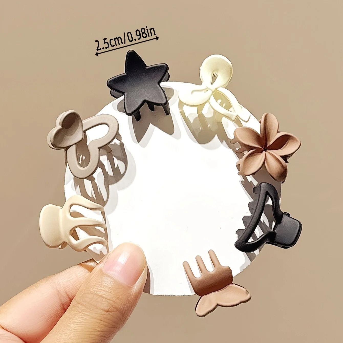 Beige Mixed Pack Small Hair Clips  Cute Accessories For Girls And Women 4