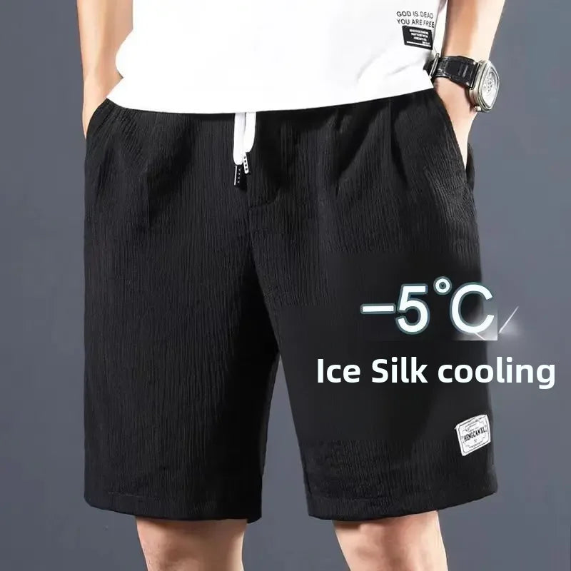 Mens Ice Silk Casual Shorts Loose Fit Summer Style Big Pants Versatile Comfortable Outerwear Everyd