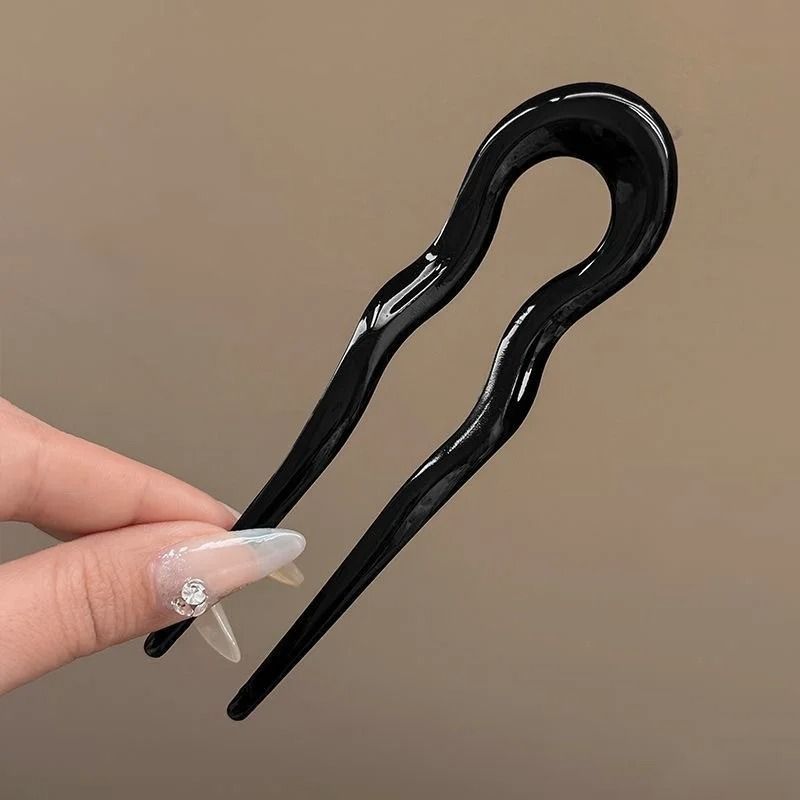 U Shaped Hair Fork  Tortoiseshell Acrylic Hairpin For Elegant Everyday Styling 9