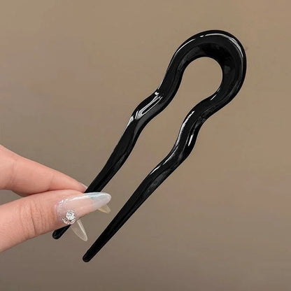 U Shaped Hair Fork  Tortoiseshell Acrylic Hairpin For Elegant Everyday Styling 9