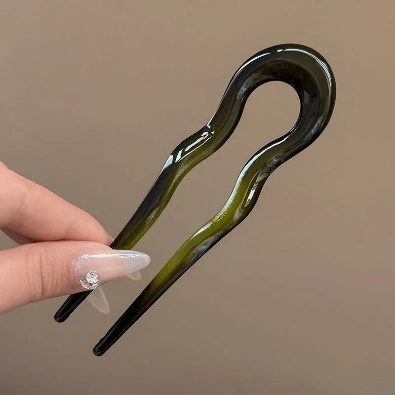 U Shaped Hair Fork  Tortoiseshell Acrylic Hairpin For Elegant Everyday Styling 8