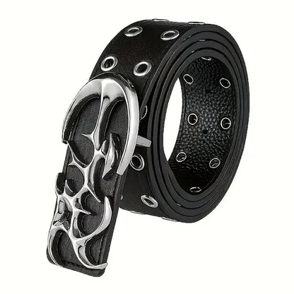 Y2K Hollow PU Leather Fashion Belt for Men and Women – Trendy Punk Style Waist Accessory