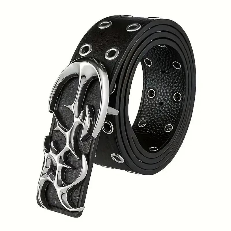 Y2K Hollow PU Leather Fashion Belt For Men And Women  Trendy Punk Style Waist Accessory 1
