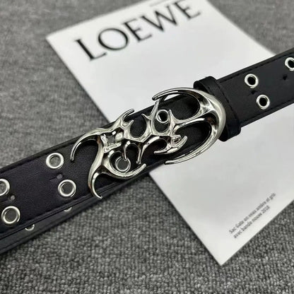 Y2K Hollow PU Leather Fashion Belt For Men And Women  Trendy Punk Style Waist Accessory 3