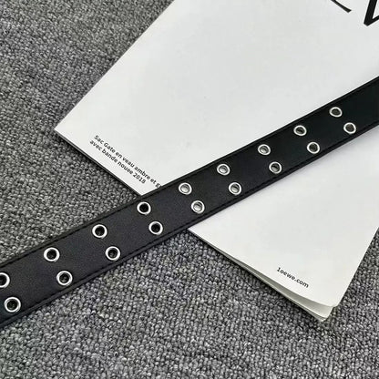 Y2K Hollow PU Leather Fashion Belt For Men And Women  Trendy Punk Style Waist Accessory 4