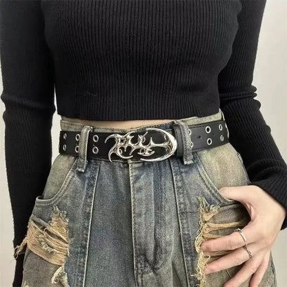 Y2K Hollow PU Leather Fashion Belt For Men And Women  Trendy Punk Style Waist Accessory 6