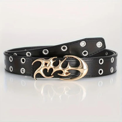 Y2K Hollow PU Leather Fashion Belt For Men And Women  Trendy Punk Style Waist Accessory 7
